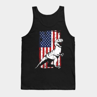 4th Of July American Flag Tyrannosaurs Rex Dinosaur Rex Premium Tank Top